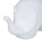 Set of 2 White Stoneware Contemporary Sculpture, 7", 6"